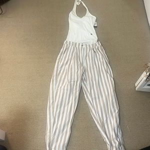 Hollister White halter bodysuit & Urban Outfitters pants